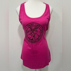 Bark Life Apparel Co Pink Racerback Tank Top EUC